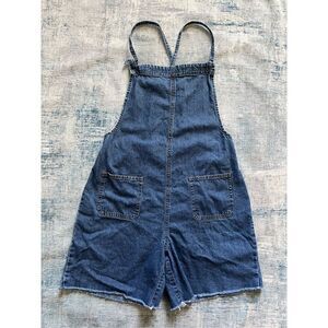 Cambridge Dry Good Company Blue Denim Overall Shorts Shortalls Women's Small